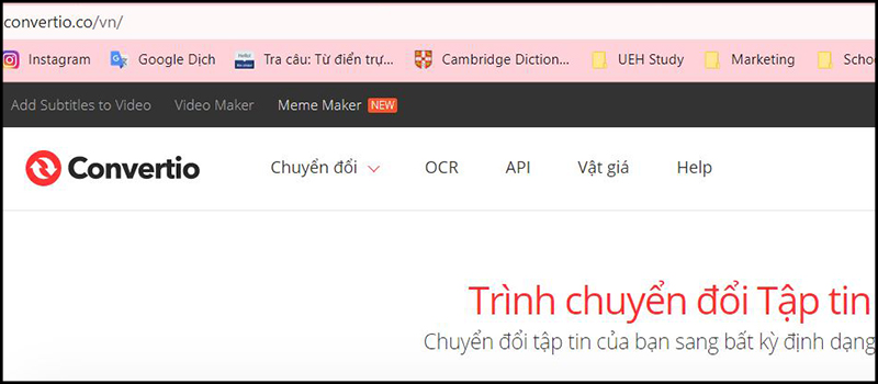 Truy cập vào trang web của Convertio.co