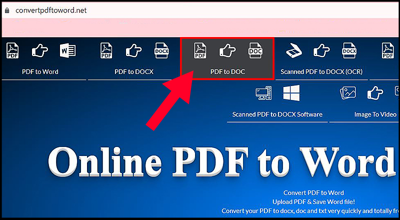 Vào trang web của Convert PDF to Word